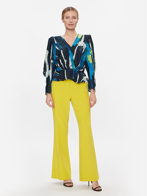 DKNY DKNY Spodnie materiałowe UK3PX024 Żółty Regular Fit