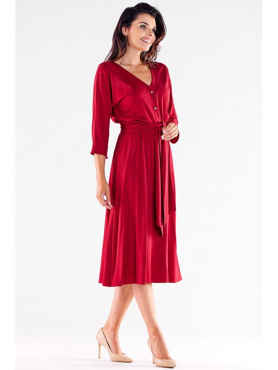 Awama Awama Vestito estivo A522 Bordeaux Basic Fit