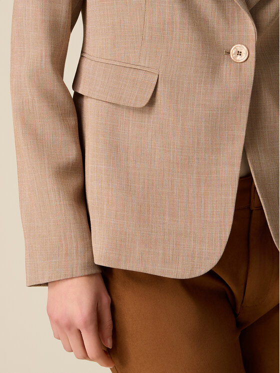 Oltre Oltre Giacca da abito Q025R004655N0S2 Crema Regular Fit
