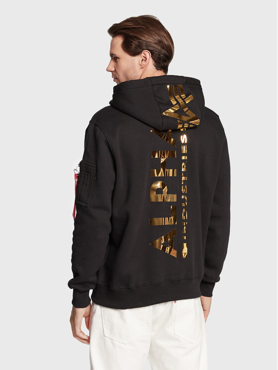 Alpha Industries Alpha Industries Bluza Back Print 178318FP Czarny Regular Fit