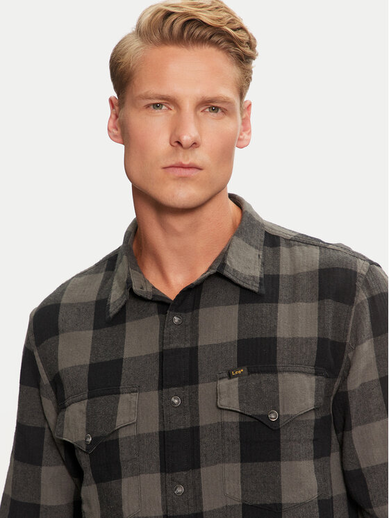 Lee Lee Πουκάμισο Clean Western 112355745 Γκρι Regular Fit