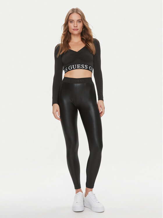 Guess Guess Legginsy Giulia V4RB25 K9JF0 Czarny Slim Fit
