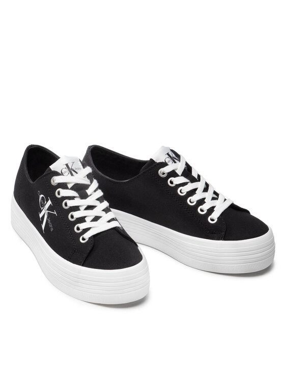 Calvin Klein Jeans Calvin Klein Jeans Teniszcipő Vulcanized Flatform Laceup Co YW0YW00254 Fekete