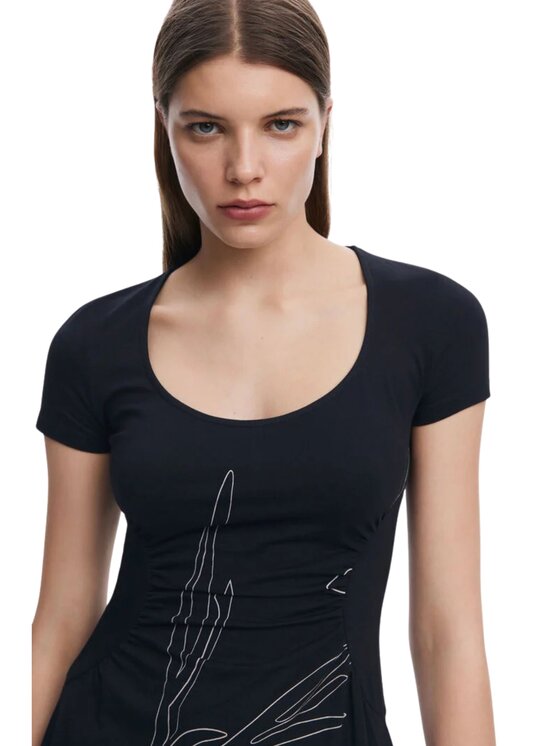 Desigual Desigual Φόρεμα καθημερινό Abito bucarest Μαύρο Slim Fit
