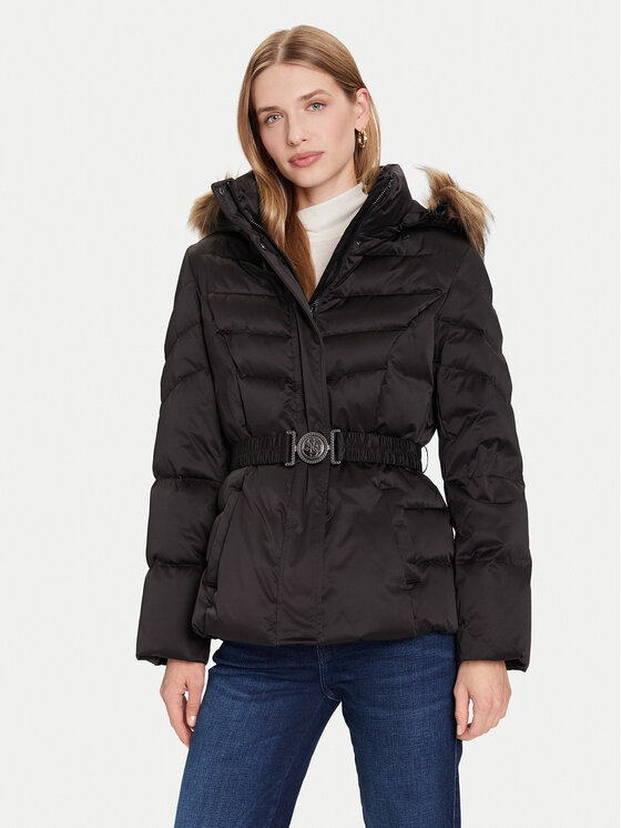 Guess Guess Geacă din puf W5BL31 W2802 Negru Regular Fit
