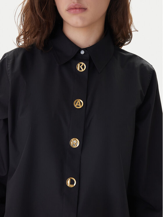 KARL LAGERFELD KARL LAGERFELD Πουκάμισο B1W11012 Μαύρο Regular Fit