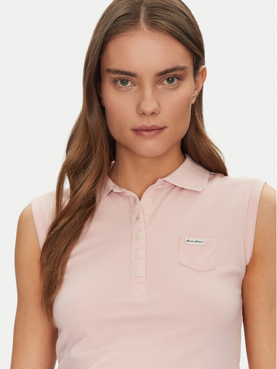 Guess Jeans Guess Jeans Polo särk W5GP24 KCYR1 Beež Regular Fit
