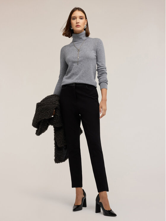 Motivi Motivi Spodnie materiałowe P002Q004286N033 Czarny Skin Fit