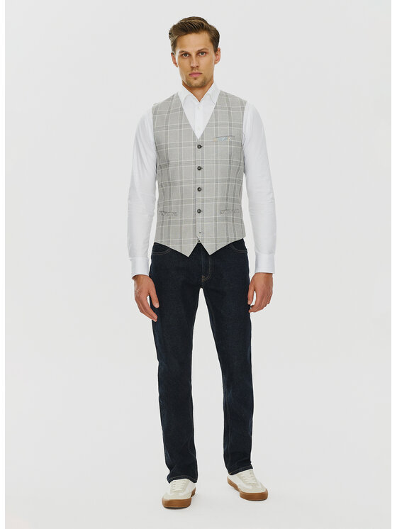 Pako Lorente Pako Lorente Kamizelka P24SF-8X-005 Szary Slim Fit