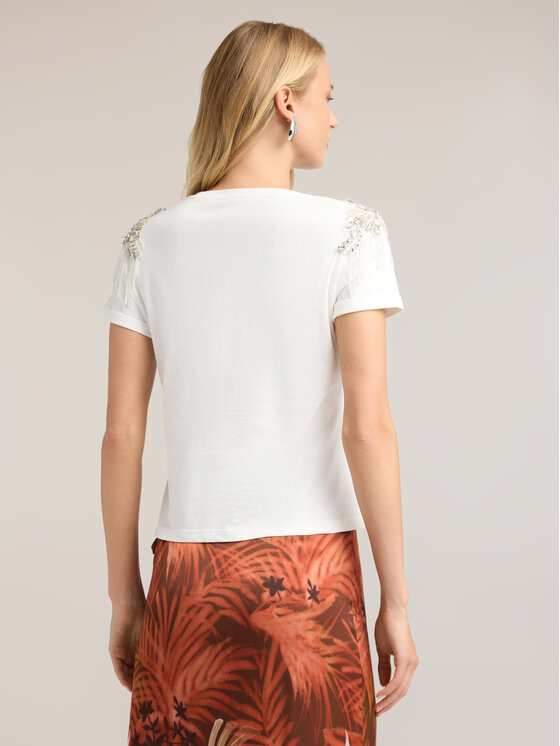 Motivi Motivi T-Shirt G03YW003832N011 Biały Regular Fit
