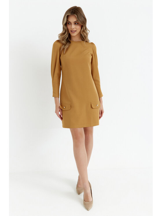 Makover Makover Sukienka wieczorowa K148 Żółty Ladies Fit