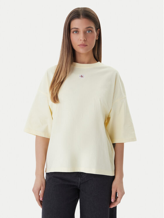 Calvin Klein Jeans Tricou LV047D204G Galben Oversize