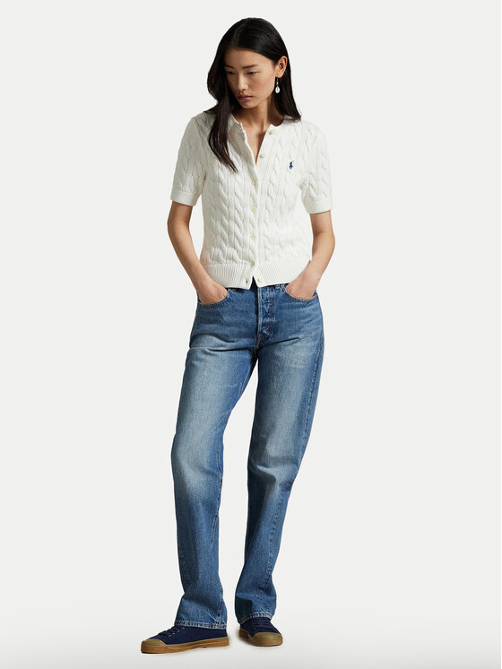 Polo Ralph Lauren Polo Ralph Lauren Kardigan 211966720001 Biały Slim Fit