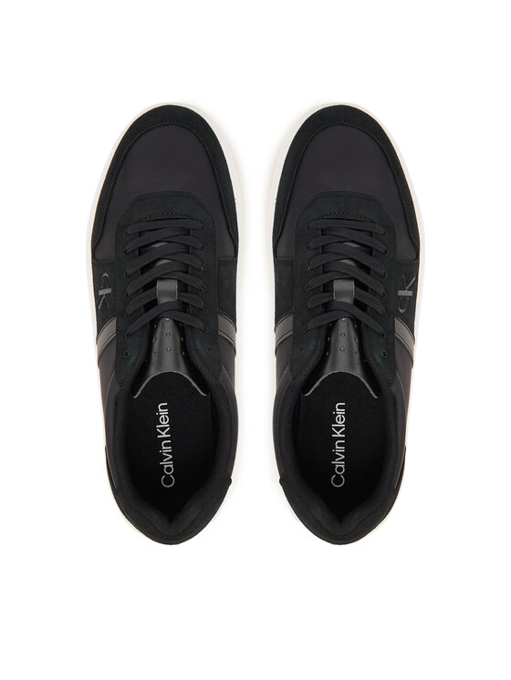 Calvin Klein Calvin Klein Snīkeri Mixed Texture Lace Up Cupsole Trainers YM0YM01395 Melns