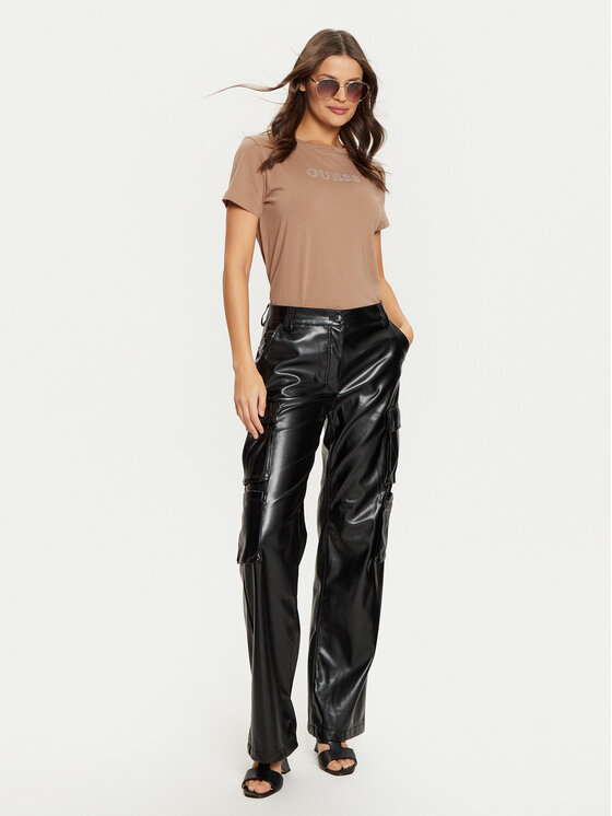 Guess Guess Marškinėliai V3BI11 J1314 Ruda Regular Fit