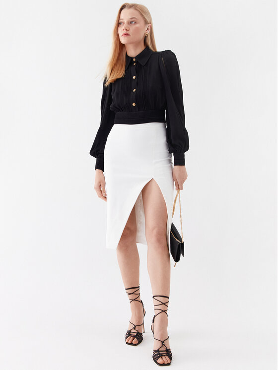 Elisabetta Franchi Elisabetta Franchi Spódnica ołówkowa GO-027-32E2-V390 Biały Slim Fit