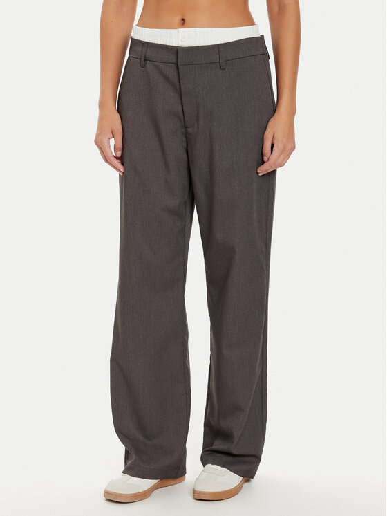 Noisy May Noisy May Текстилни панталони Dawn 27031464 Сив Loose Fit