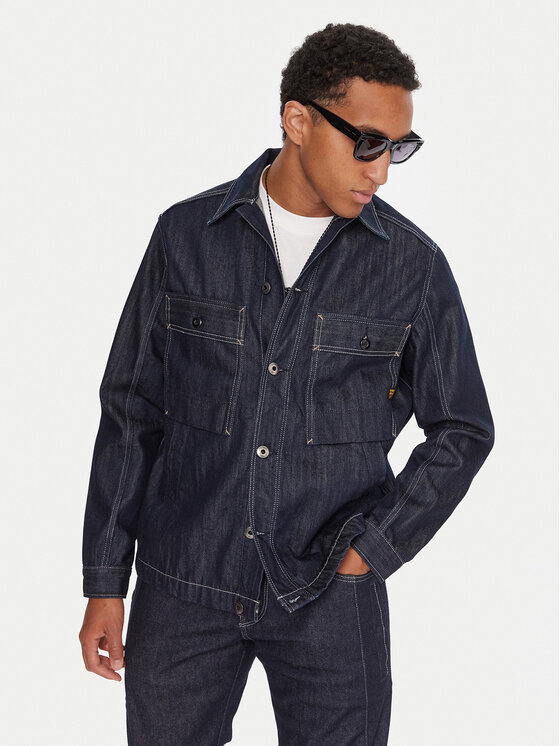 G-Star Raw G-Star Raw džínová košile Mosa D26462-D577 Tmavomodrá Relaxed Fit
