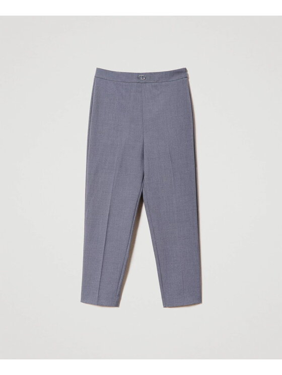 TWINSET TWINSET Spodnie materiałowe 232GJ2055 Szary Regular Fit
