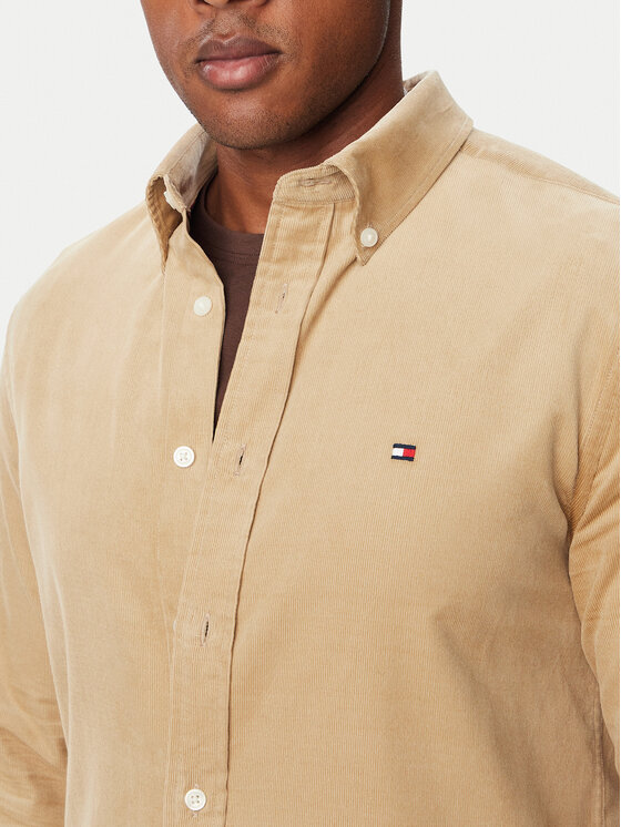 Tommy Hilfiger Tommy Hilfiger Košile Solid MW0MW40486 Béžová Regular Fit