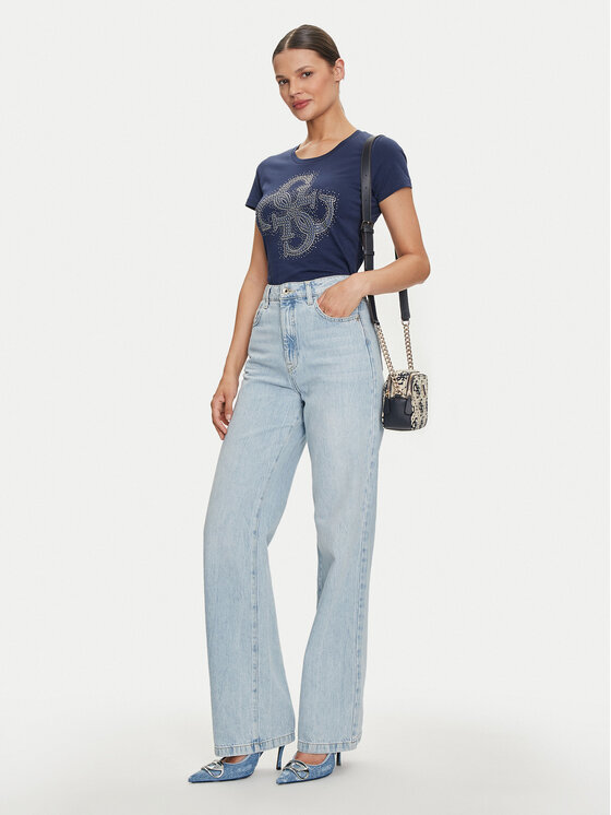 Guess Guess Tričko W4YI37 J1314 Modrá Regular Fit
