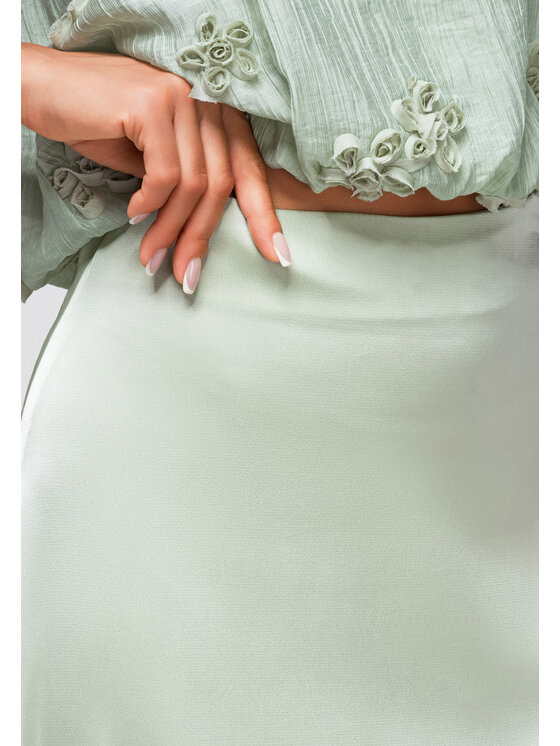 Ombre Ombre Spódnica midi OW-GL-E0011 Zielony Regular Fit