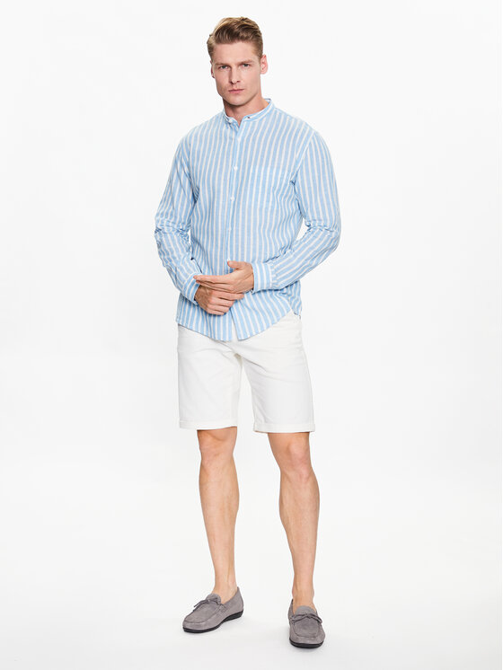 Lindbergh Lindbergh Šortky z materiálu 30-505044 Bílá Slim Fit