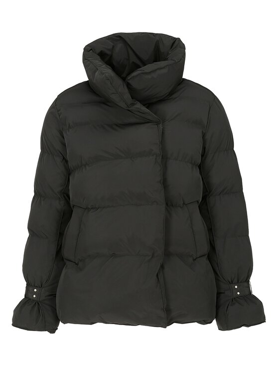 Perso Perso Zimní bunda krótka ze zdobieniami Černá Regular Fit