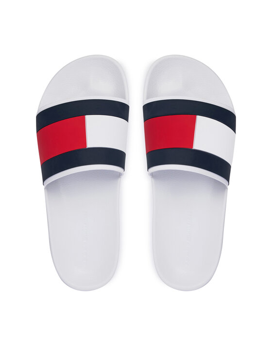 Tommy Hilfiger Tommy Hilfiger Pantoletten Core Hilfiger Flag Pool Slide FM0FM05798 Weiß