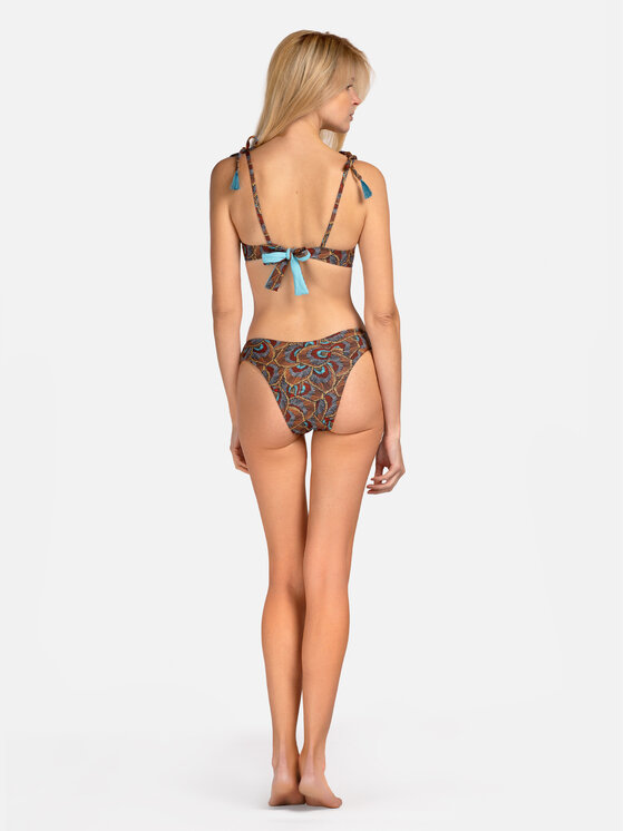 Miss Lou Miss Lou Bikini pezzo sopra G-BR1-BR Marrone
