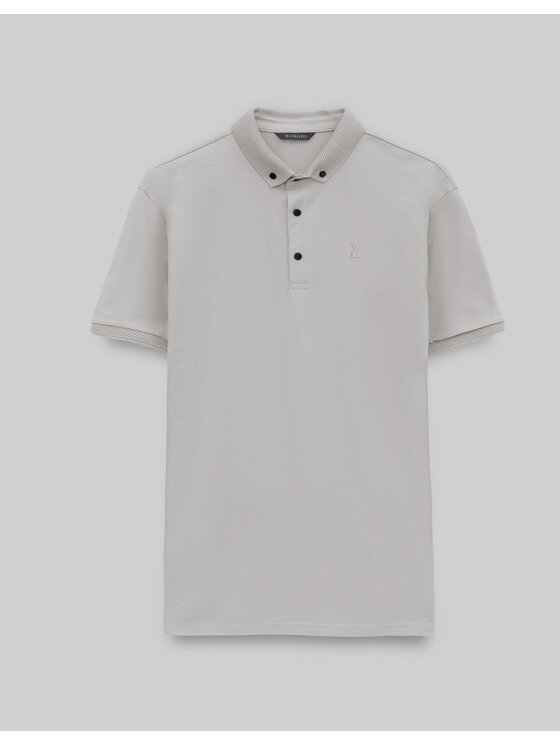 Borgio Borgio Polo matteo_01 Szary Classic Fit