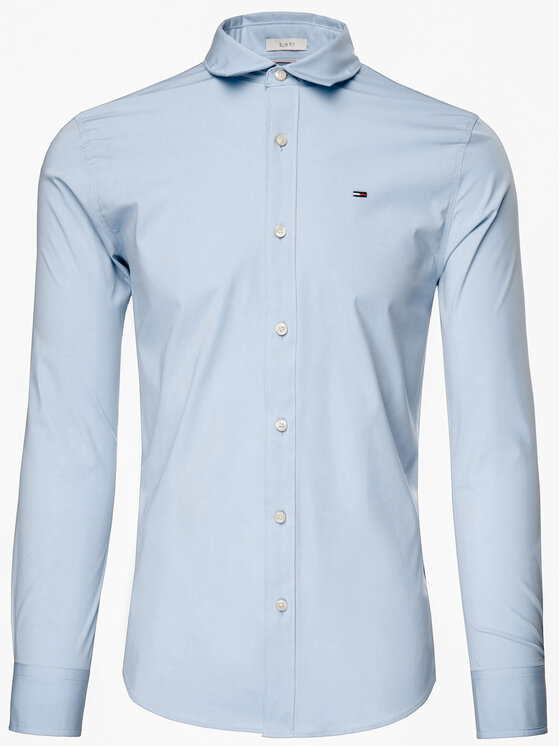 Tommy Jeans Marškiniai DM0DM04405 Mėlyna Slim Fit • Modivo.lt