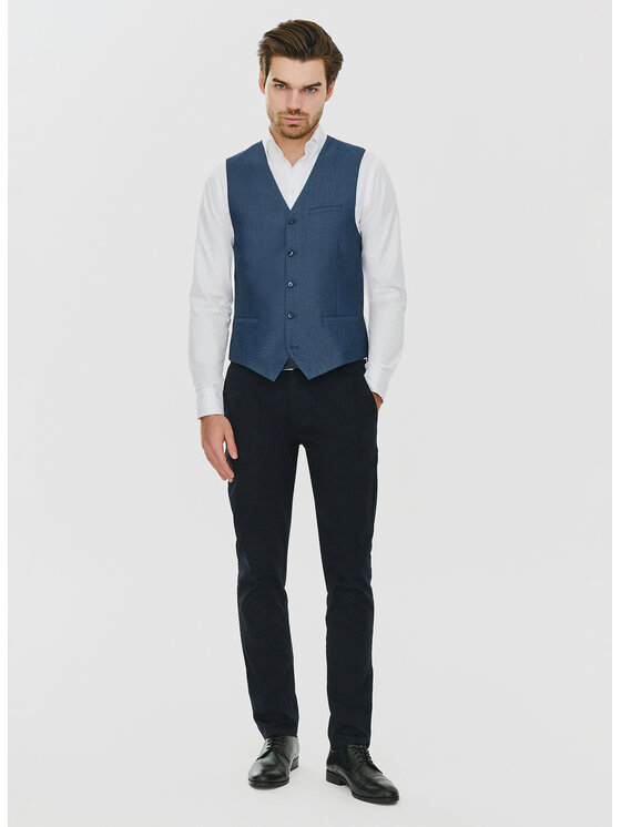 Pako Lorente Pako Lorente Kamizelka P24SF-8X Granatowy Slim Fit