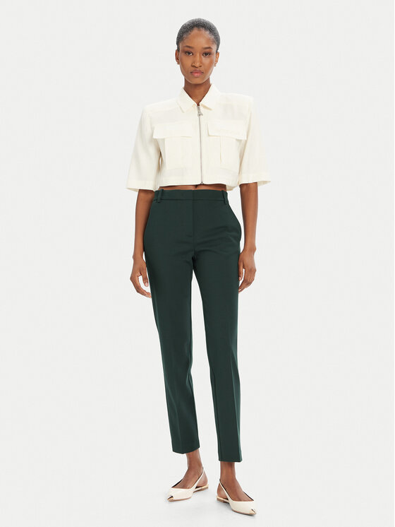PINKO PINKO Hlače iz tkanine Bello 100155 A24D Zelena Regular Fit