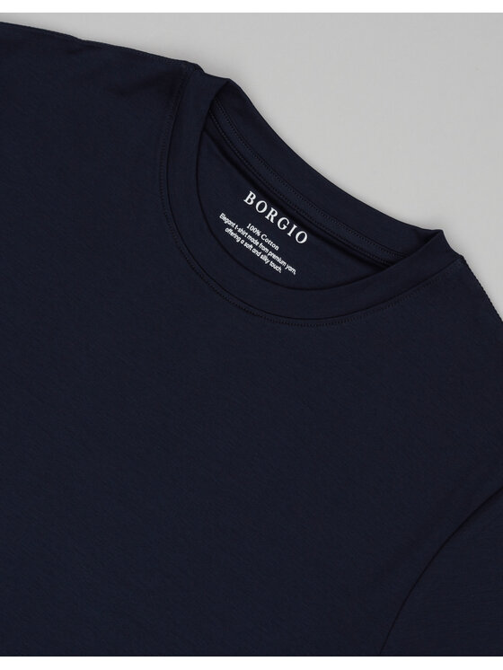 Borgio Borgio T-Shirt milan-g Granatowy Slim Fit