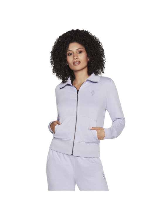 Skechers Skechers Bluza Skechers The Hoodless Hoodie Diamond Jacket Fioletowy Regular Fit