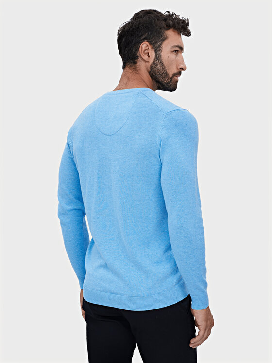 Evenemen Evenemen Sweter V-NECK AZZURRO Niebieski Slim Fit