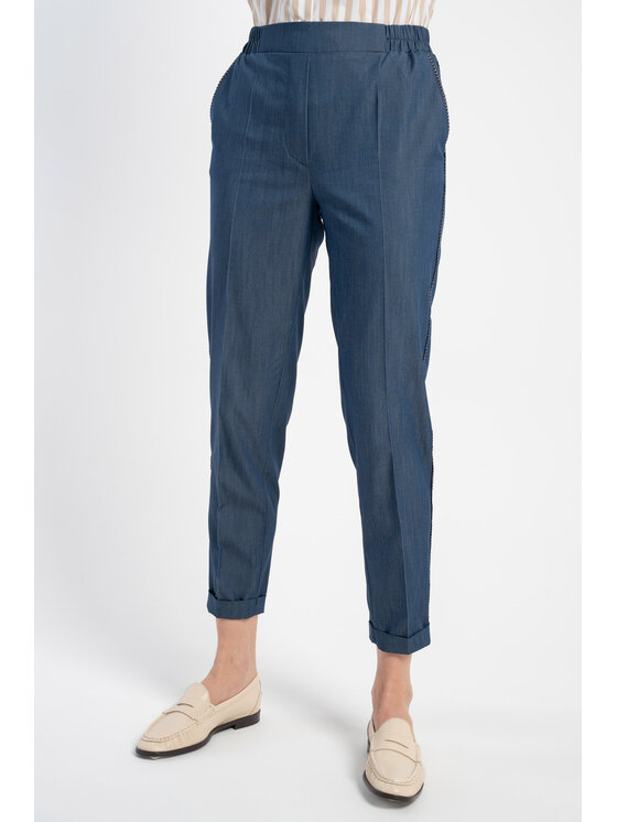 CLICK CLICK Bavlnené nohavice 30-418 Tmavomodrá Skinny Fit