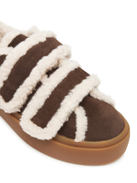 Inuikii Inuikii Sneakers Shearling Low Velcro 1001.001.0231 Braun