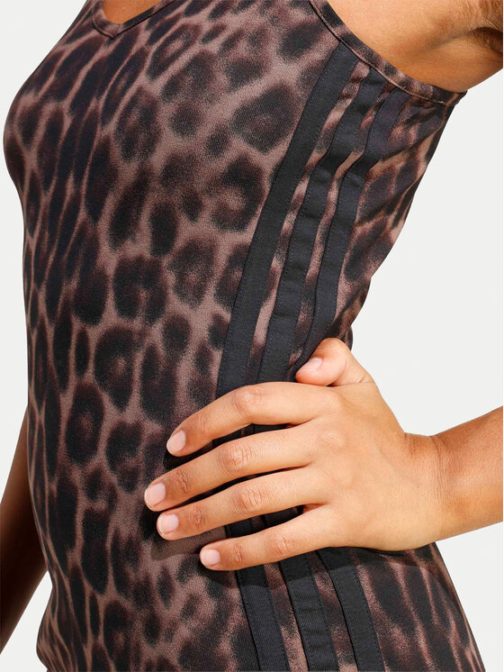 adidas adidas Haljina za svaki dan Seasonal Essentials Leopard Print JZ0204 Smeđa Slim Fit