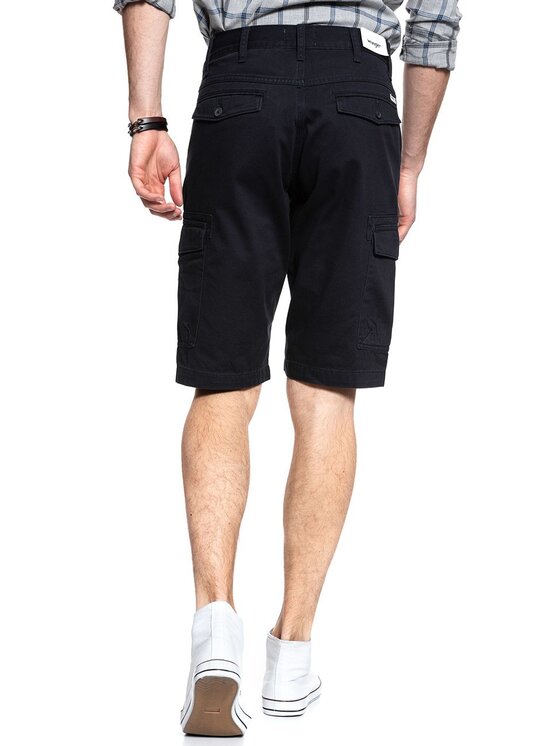 Wrangler Wrangler Szorty jeansowe CARGO SHORTS Niebieski Regular Fit