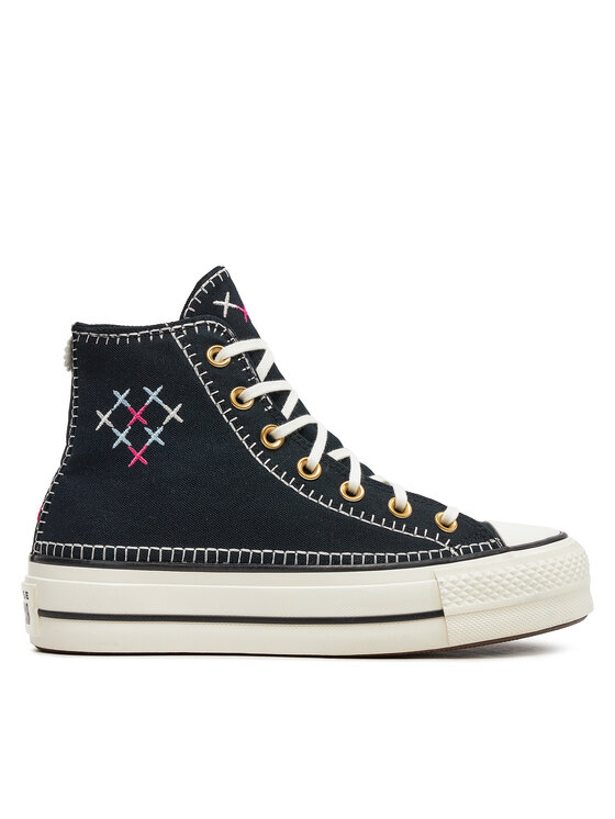Converse Converse Trampki Chuck Taylor All Star Lift Crafted Stitching Platform Hi A08731C Czarny