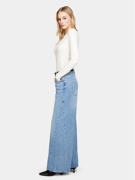 Sisley Sisley Sveter 1B7YM104G Écru Slim Fit