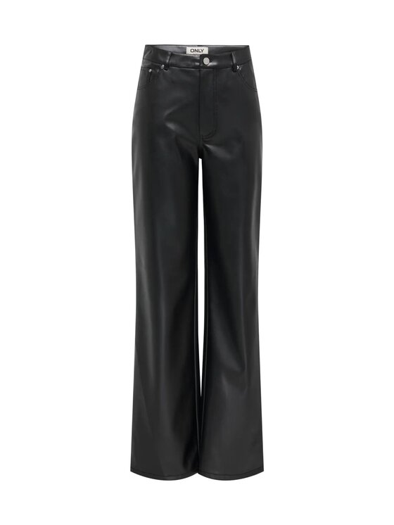 ONLY ONLY Pantaloni di pelle Onljuicy lana wide faux le pant Nero Regular Fit