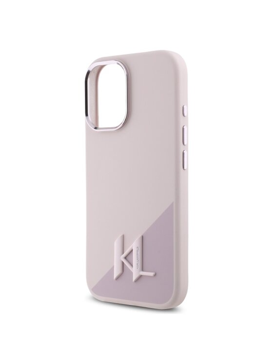 KARL LAGERFELD KARL LAGERFELD Etui na telefon Silicone Shadow Metal Initial Różowy