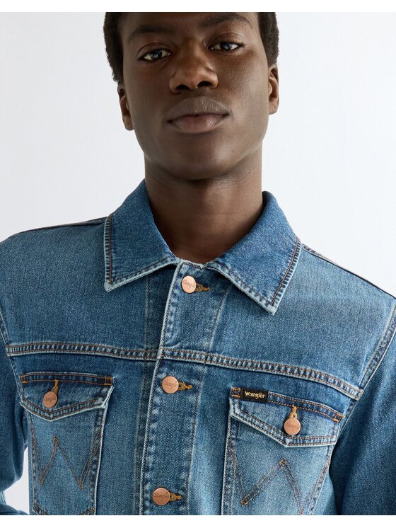 Wrangler Wrangler Kurtka jeansowa DENIM JACKET Niebieski Regular Fit