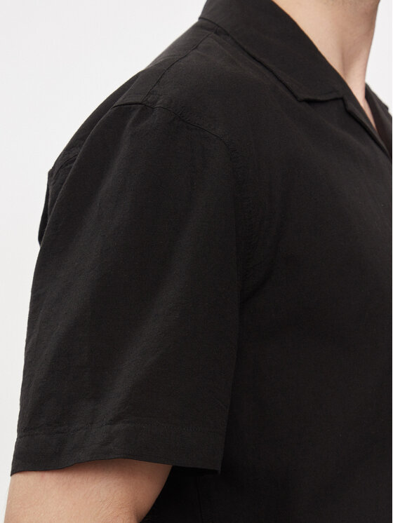 Selected Homme Selected Homme Košeľa New Linen 16092978 Čierna Relaxed Fit