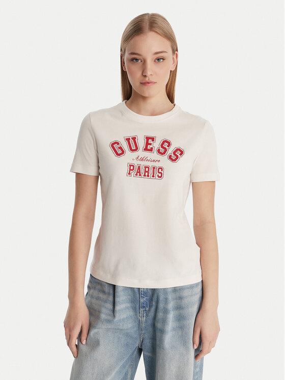 Guess Guess T-Shirt V6RI15 J1314 Bílá Regular Fit