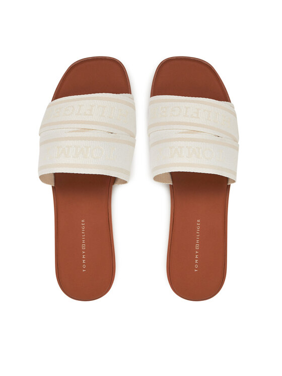 Tommy Hilfiger Tommy Hilfiger Şlapi Webbing Mule FW0FW08421 Alb