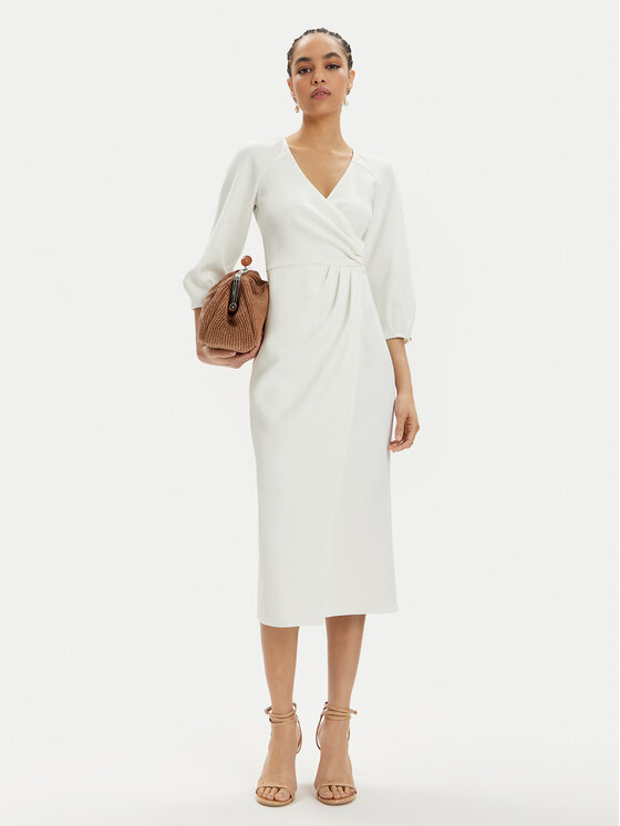 Nissa Nissa Kokteilinė suknelė RZ14824 Balta Regular Fit
